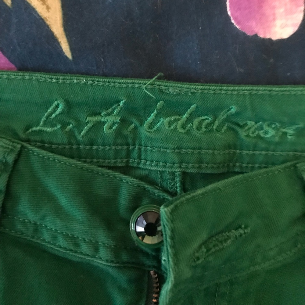 Green skinny jeans